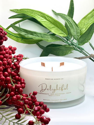 Delightful “3 wick” candle