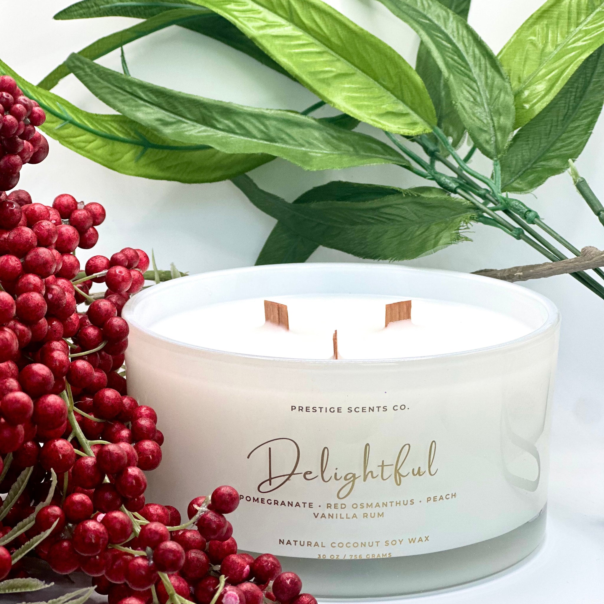 Delightful “3 wick” candle